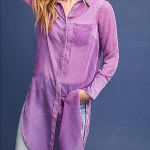 NWT Anthropologie Purple Velvet Duster Akemj + Kin